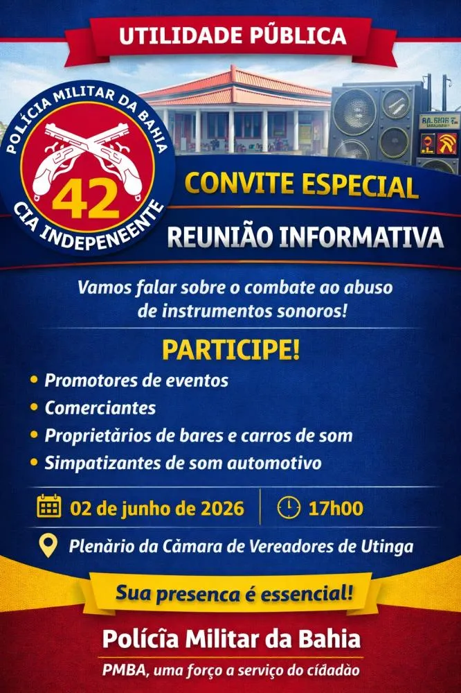 Polícia Militar promove reunião em Utinga para orientar sobre combate à poluição sonora